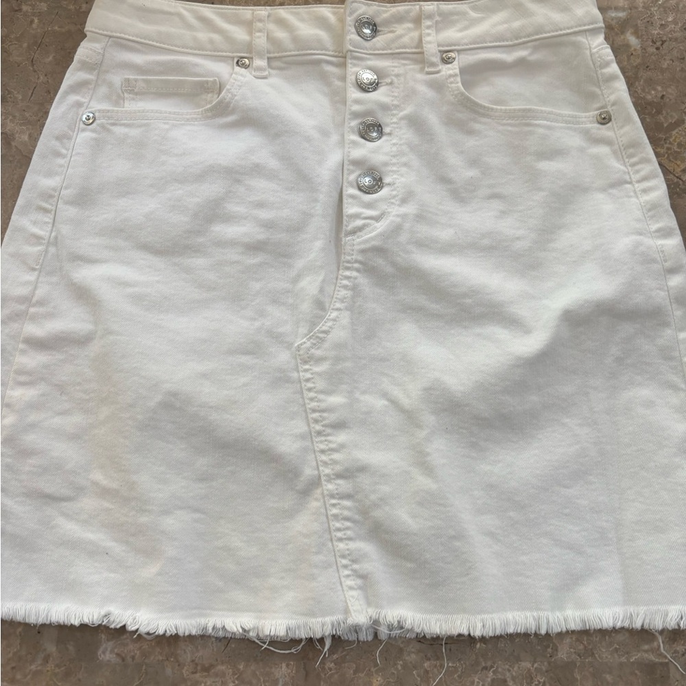 LOFT white denim skirt size 0